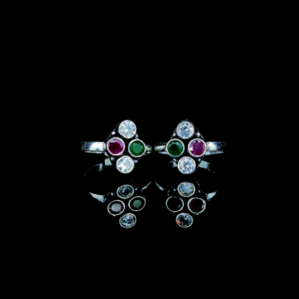 Gemstone Silverse Toe Rings