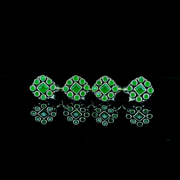 Square Design Emerald Toe Rings