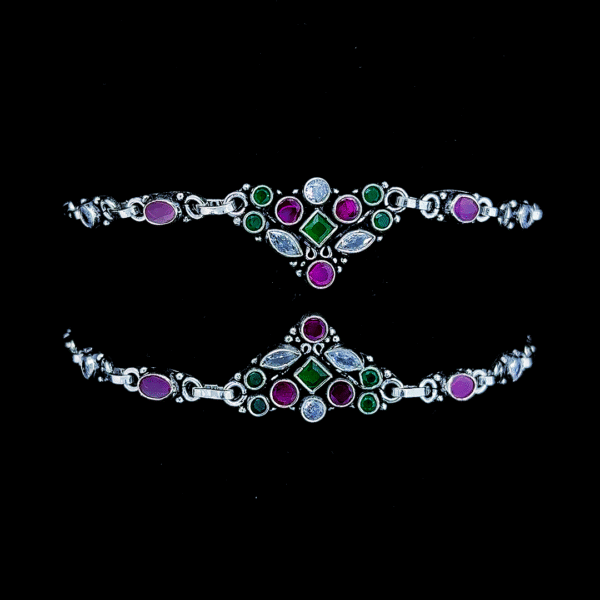 Colorfull Stone V Design Anklet