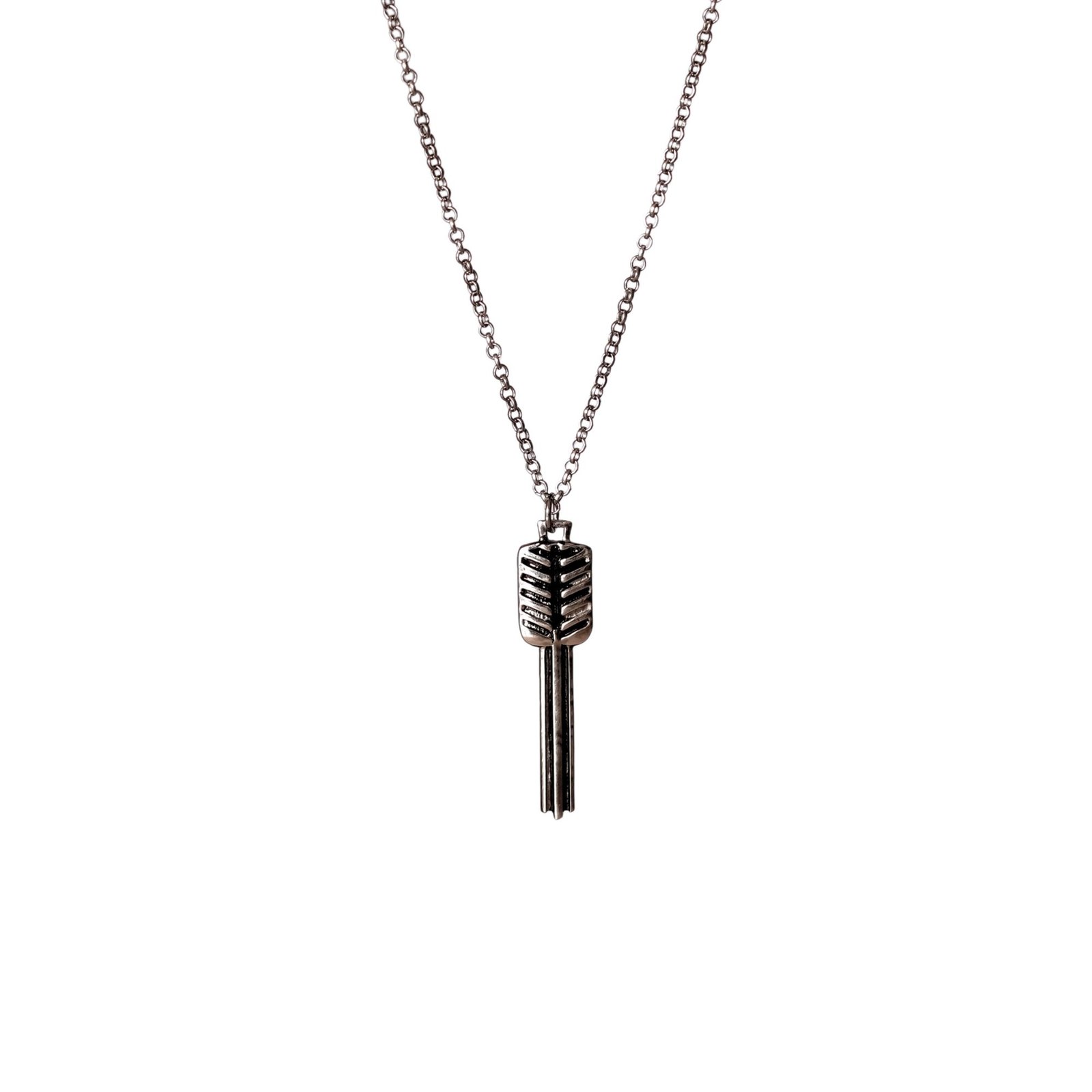 Silverse Men's Textured Bar 925 Silver Pendant